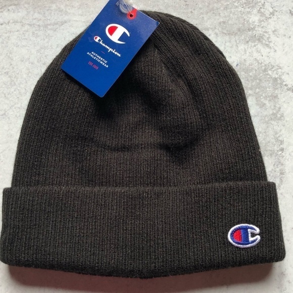 Champion Black Knit Cuffed Beanie NWT - Picture 1 of 4